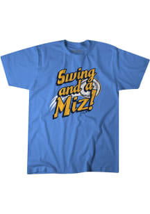 Jacob Misiorowski Milwaukee Brewers Light Blue Swing and a Miz! Short Sleeve Fashion Player T Shir..