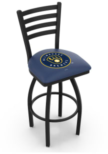 Milwaukee Brewers High Back Swivel Pub Stool - Black