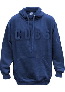 Chicago Cubs Mens Blue Embossed Big and Tall Hooded Sweatshirt