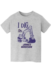 Vive La Fete James Madison Dukes Youth Grey Excavator Short Sleeve T-Shirt