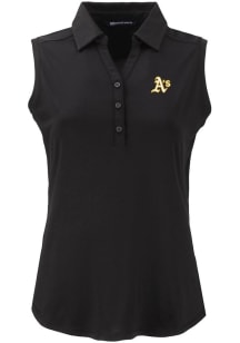 Cutter and Buck Oakland Athletics Womens Black Forge Eco Polo Shirt