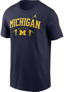 Nike Michigan Wolverines Blue Football Fade Short Sleeve T Shirt