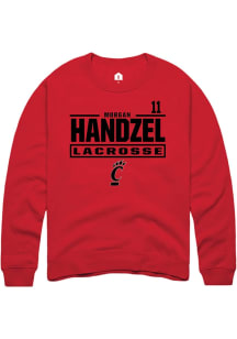 Morgan Handzel Cincinnati Bearcats Mens Red NIL Stacked Box Player Crew