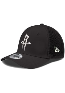 New Era Houston Rockets Mens Black Team Logo Neo 39THIRTY Flex Hat