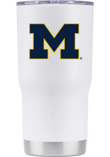 Michigan Wolverines Team Logo 20oz Stainless Steel Tumbler - White