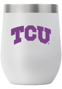 TCU Horned Frogs Team Logo 12oz Stemless Wine Stainless Steel Stemless - Grey