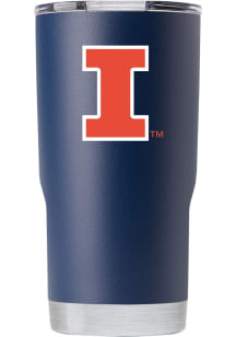 Illinois Fighting Illini Team Logo 20oz Stainless Steel Tumbler - Navy Blue