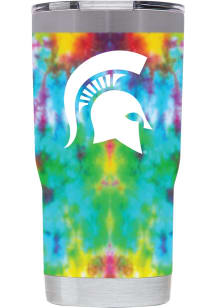 Michigan State Spartans Tie Dye 20oz Stainless Steel Tumbler - White