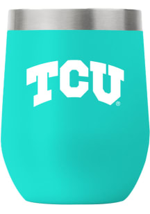 TCU Horned Frogs Team Logo 12oz Stemless Stainless Steel Stemless - Teal
