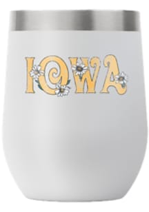 Iowa 12 oz Floral Stainless Steel Stemless - White