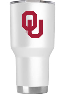 Oklahoma Sooners Team Logo 30oz Stainless Steel Tumbler - White