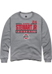Deshawn Stewart Jr Ohio State Buckeyes Mens Graphite Football NIL Stacked Box Player Crew