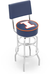 Illinois Fighting Illini Double-Ring Swivel with Back Pub Stool - Black