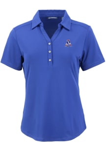 Cutter and Buck New England Patriots Womens Blue Historic Forge Eco Polo Short Sleeve Polo Shirt