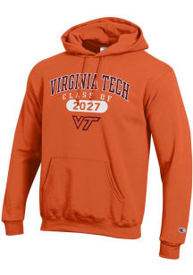 Champion Virginia Tech Hokies Mens Orange Class of 2027 Powerblend Long Sleeve Hoodie