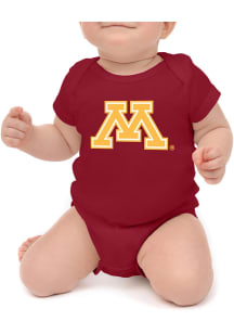 Little King Minnesota Golden Gophers Baby Maroon Primary Logo Short Sleeve One Piece