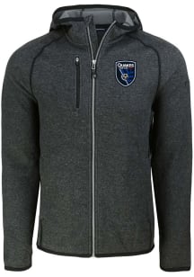 Cutter and Buck San Jose Earthquakes Mens Charcoal Mainsail Light Weight Jacket