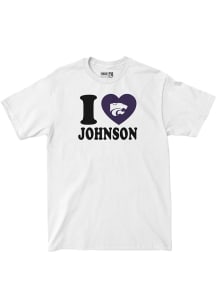 Avery Johnson K-State Wildcats White I Heart Johnson Short Sleeve Fashion Player T Shirt