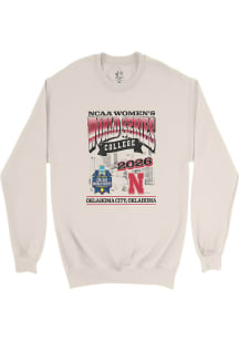 Campus Ink  Nebraska Cornhuskers Mens Ivory 2026 Women's College World Series Player Crew