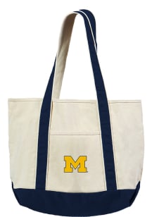 Michigan Wolverines White Canvas Tote