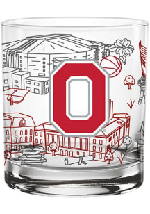 Ohio State Buckeyes 14oz Campus Line Art Rock Glass - White