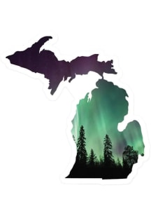 Michigan Northern Lights Stickers - Green