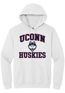 Summit Sportswear UConn Huskies Mens White No 1 Neutral Long Sleeve Hoodie