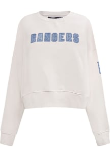 Pro Standard New York Rangers Womens White Varsity Blues Crew Sweatshirt