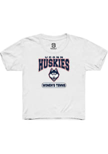 Summit Sportswear UConn Huskies Youth White Women's Tennis Short Sleeve T-Shirt