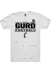 Patrick Gurd  Cincinnati Bearcats White Rally Football NIL Stacked Box Short Sleeve T Shirt