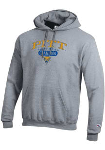 Champion Pitt Panthers Mens Grey Pill Box Grandma Powerblend Long Sleeve Hoodie