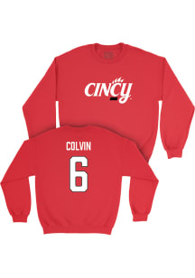 Myles Colvin  Campus Ink Cincinnati Bearcats Youth Red NIL Legacy Long Sleeve Crew Sweatshirt