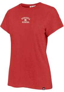 47 Nebraska Cornhuskers Womens Red Spirited Arch Short Sleeve T-Shirt