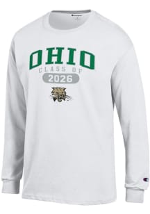 Champion Ohio Bobcats White Pill Class of 2026 Jersey Long Sleeve T Shirt