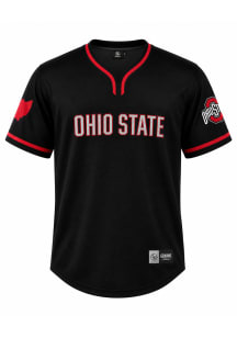 Genuine Collective Ohio State Buckeyes Mens Black State Outline Baseball Jersey