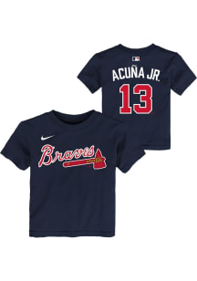 Ronald Acuna Jr Atlanta Braves Toddler Navy Blue Home NN Short Sleeve Player T Shirt