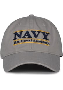 Navy Midshipmen Retro Bar Relaxed Adjustable Hat - Ash