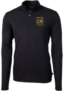 Cutter and Buck Los Angeles FC Mens Black Virtue Eco Pique Big and Tall Qtr Zip