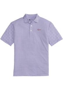 Onward Reserve LSU Tigers Mens Purple Birdie Stripe Short Sleeve Fashion Polo