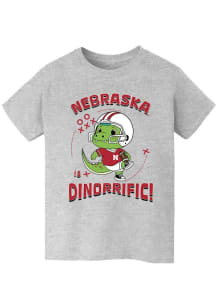 Vive La Fete Nebraska Cornhuskers Youth Grey Dino-Riffic Short Sleeve T-Shirt