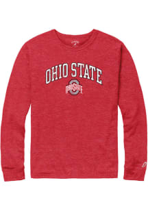 Ohio State Buckeyes Red Arch Name Mascot Long Sleeve T Shirt