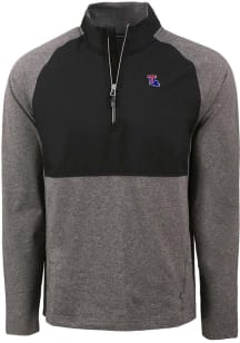 Cutter and Buck Louisiana Tech Bulldogs Mens Black Adapt Eco Hybrid Long Sleeve Qtr Zip Pullover