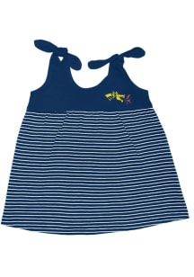 Drexel Dragons Toddler Girls Navy Blue Stripe Short Sleeve Dress