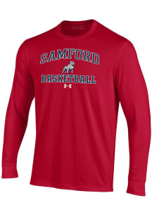 Under Armour Samford University Bulldogs Red Basketball Performance Long Sleeve T Shirt