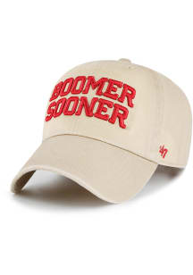 47 Oklahoma Sooners Boomer Sooner Script Clean Up Adjustable Hat - Khaki