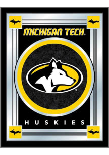 Michigan Tech Huskies Logo Hanging Back Bar Mirror