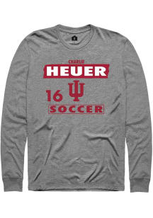Charlie Heuer Indiana Hoosiers Grey NIL Striped Long Sleeve Player T Shirt