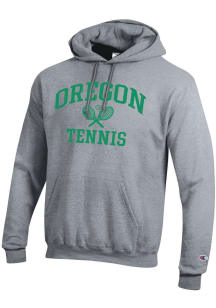 Champion Oregon Ducks Mens Grey Tennis Icon Powerblend Long Sleeve Hoodie