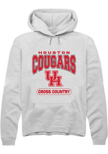 Summit Sportswear Houston Cougars Mens White Cross Country Long Sleeve Hoodie