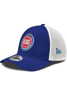 New Era Detroit Pistons Mens Blue Team Neo 39THIRTY Flex Hat